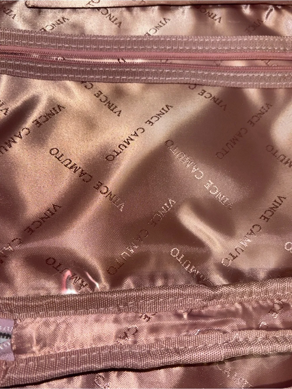 Vince Camuto Floral Jacquard Pink and Gold Women's Hanging Makeup Bag